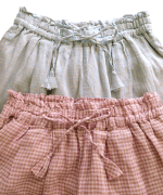 リネンギンガムチェック　パンツ